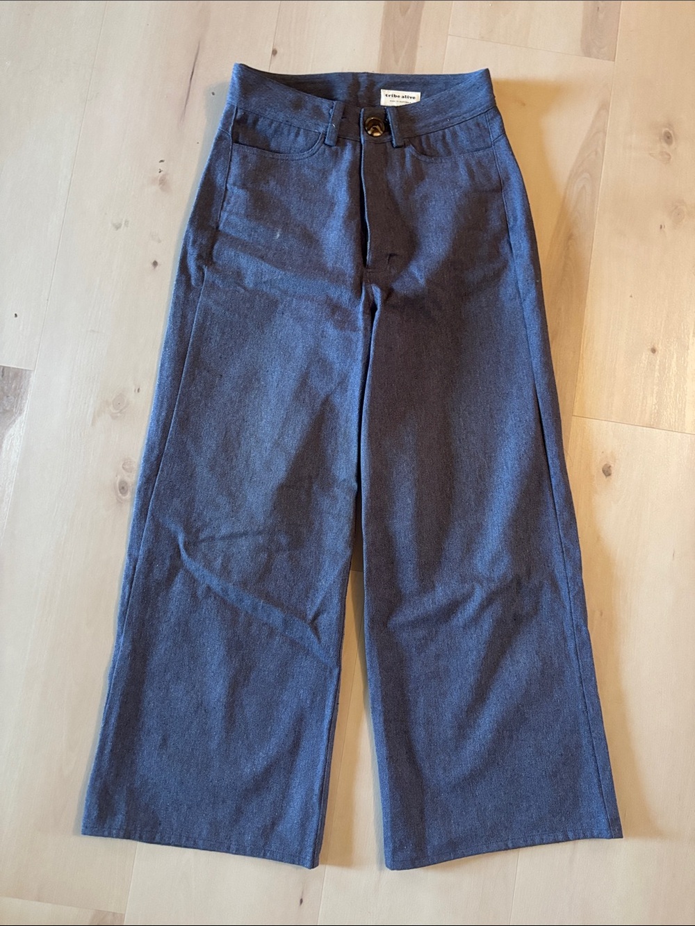 tribe alive Wide Leg Pants in Charcoal Blue
